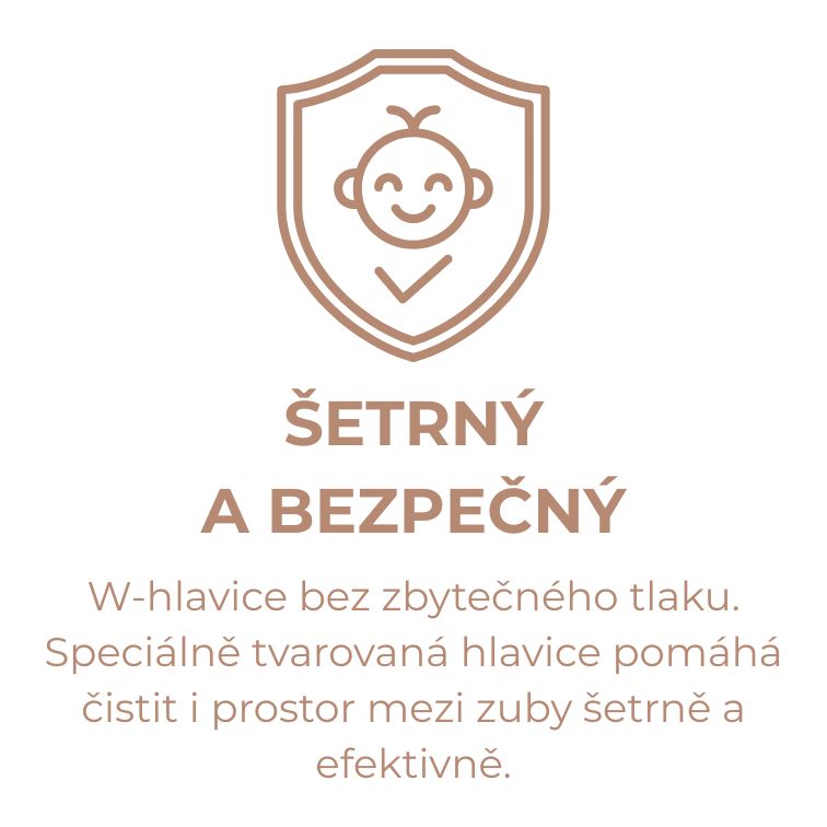Šetrná W-hlavice pro dětské zuby